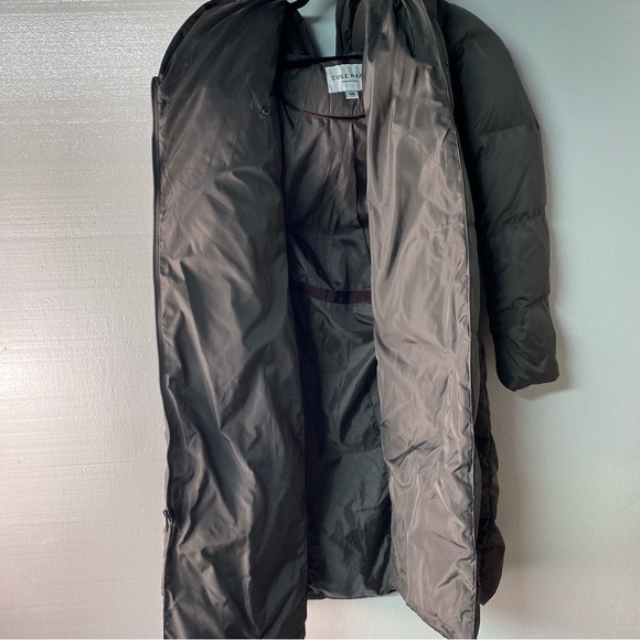 Cole Haan Puffer Coat M Signature Taffeta Down Quilted Oversize Hooded Front Zip - Picture 7 of 12